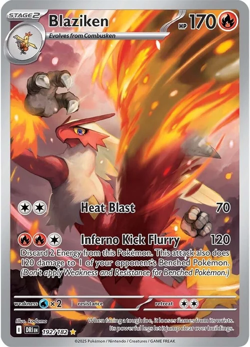 Pokémon TCG Blaziken 192/182 SV10: Destined Rivals IR Full Art Ungraded