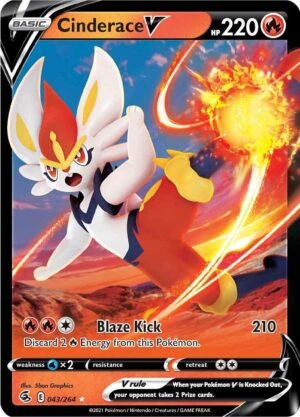 Pokémon TCG Cinderace V 043/264 SWSH08: Fusion Strike Holo UR Full Art Ungraded