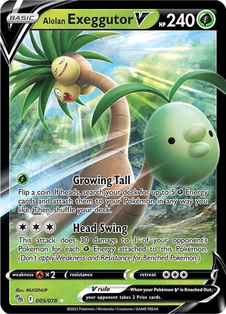 Pokémon TCG Alolan Exeggutor V 005/078 Pokemon GO UR Full Art Ungraded