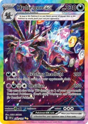 Pokémon TCG Hydreigon ex 240/191 SV08: Surging Sparks SIR Holo Ungraded
