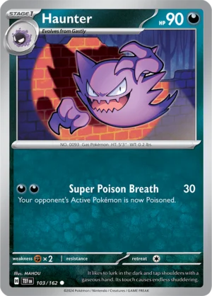 Pokémon TCG SV5: Temporal Forces 103/162 Haunter Common Ungraded