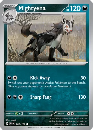 Pokémon TCG SV5: Temporal Forces 106/162 Mightyena Common Ungraded