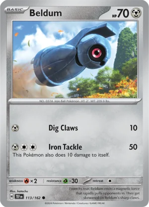 Pokémon TCG SV5: Temporal Forces 113/162 Beldum Common Ungraded