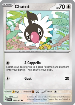 Pokémon TCG SV5: Temporal Forces 132/162 Chatot Common Ungraded