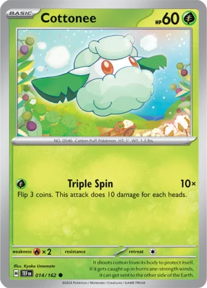 Pokémon TCG SV5: Temporal Forces 014/162 Cottonee Common Ungraded