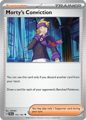 Pokémon TCG SV5: Temporal Forces 155/162 Morty's Conviction Uncommon Ungraded