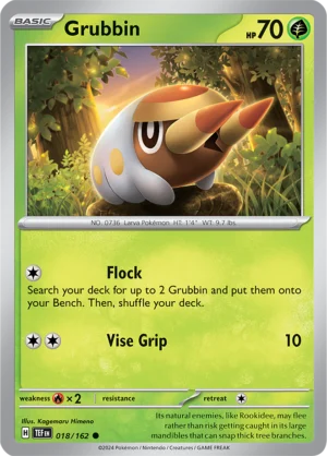 Pokémon TCG SV5: Temporal Forces 018/162 Grubbin Common Ungraded