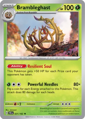Pokémon TCG SV5: Temporal Forces 021/162 Brambleghast Rare Ungraded