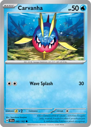 Pokémon TCG SV5: Temporal Forces 042/162 Carvanha Common Ungraded
