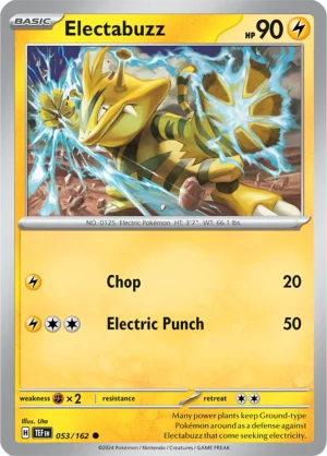 Pokémon TCG SV5: Temporal Forces 053/162 Electabuzz Common Ungraded