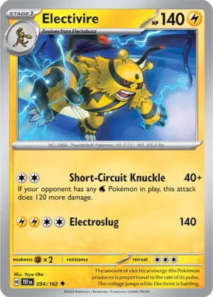 Pokémon TCG SV5: Temporal Forces 054/162 Electivire Uncommon Ungraded