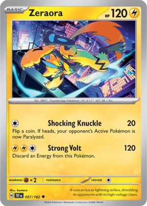 Pokémon TCG SV5: Temporal Forces 057/162 Zeraora Uncommon Ungraded