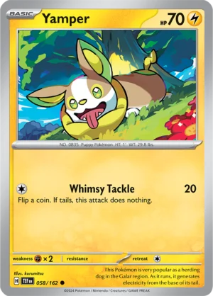 Pokémon TCG SV5: Temporal Forces 058/162 Yamper Common Ungraded