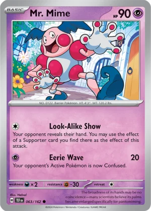 Pokémon TCG SV5: Temporal Forces 063/162 Mr. Mime Common Ungraded