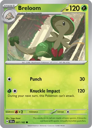 Pokémon TCG SV5: Temporal Forces 007/162 Breloom Common Ungraded