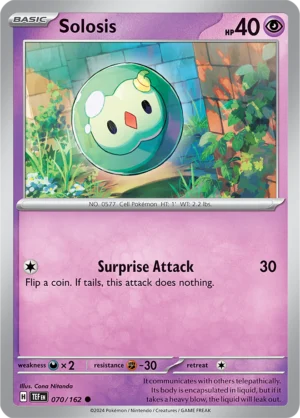 Pokémon TCG SV5: Temporal Forces 070/162 Solosis Common Ungraded