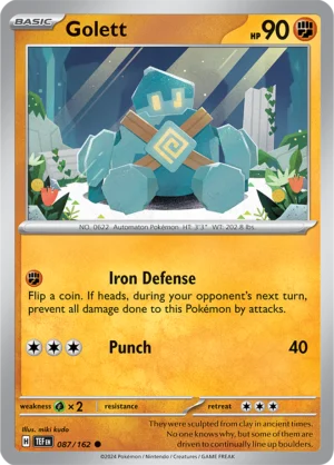 Pokémon TCG SV5: Temporal Forces 087/162 Golett Common Ungraded