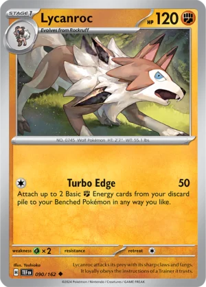 Pokémon TCG SV5: Temporal Forces 090/162 Lycanroc Uncommon Ungraded