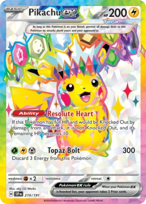 Pokémon TCG Pikachu ex 219/191 SV08: Surging Sparks UR Full Art Ungraded