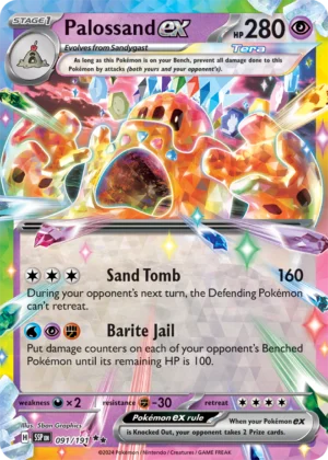 Pokémon TCG SV8: Surging Sparks 091/191 Palossand ex Double Rare Ungraded