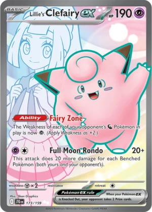 Pokémon TCG Lillie's Clefairy ex 173/159 SV09: Journey Together UR Full Art Ungraded