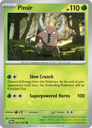 Pokémon TCG SV6: Twilight Masquerade 003/167 Pinsir Common Ungraded