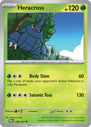 Pokémon TCG SV6: Twilight Masquerade 008/167 Heracross Uncommon Ungraded