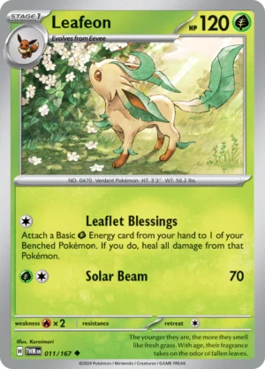Pokémon TCG SV6: Twilight Masquerade 011/167 Leafeon Uncommon Ungraded