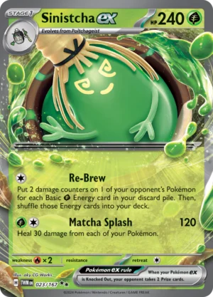 Pokémon TCG SV6: Twilight Masquerade 023/167 Sinistcha ex Double Rare Ungraded