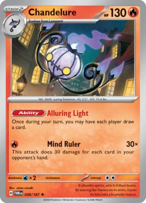 Pokémon TCG SV6: Twilight Masquerade 038/167 Chandelure Rare Ungraded