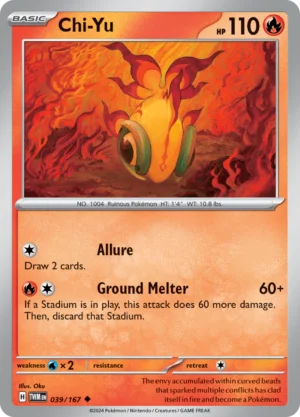 Pokémon TCG SV6: Twilight Masquerade 039/167 Chi-Yu Uncommon Ungraded