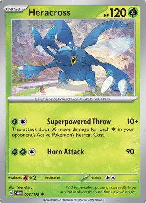 Pokémon TCG SV1: Scarlet & Violet Base 002/198 Heracross Uncommon Ungraded