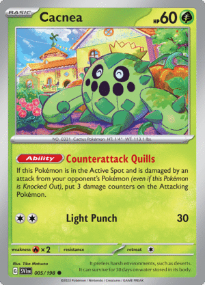 Pokémon TCG SV1: Scarlet & Violet Base 005/198 Cacnea Common Ungraded