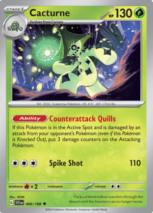 Pokémon TCG SV1: Scarlet & Violet Base 006/198 Cacturne Uncommon Ungraded