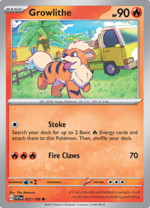 Pokémon TCG SV1: Scarlet & Violet Base 031/198 Growlithe Common Ungraded
