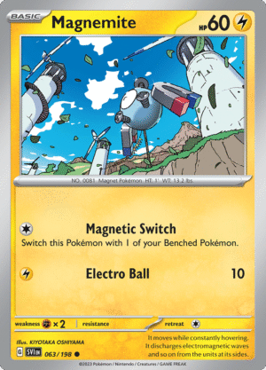 Pokémon TCG SV1: Scarlet & Violet Base 063/198 Magnemite Common Ungraded
