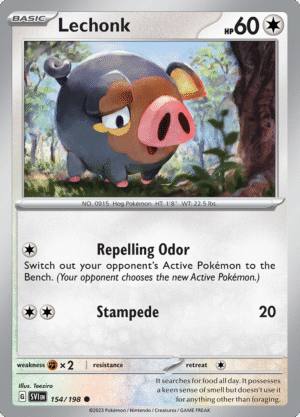 Pokémon TCG SV1: Scarlet & Violet Base 154/198 Lechonk Common Ungraded