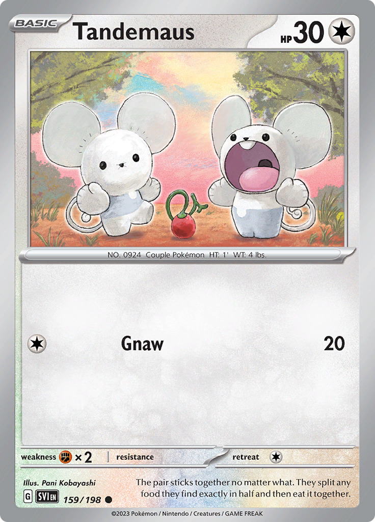 Pokémon TCG SV1: Scarlet & Violet Base 159/198 Tandemaus Common Ungraded