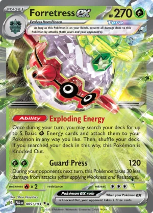 Pokémon TCG SV2: Paldea Evolved 005/193 Forretress ex Double Rare Ungraded
