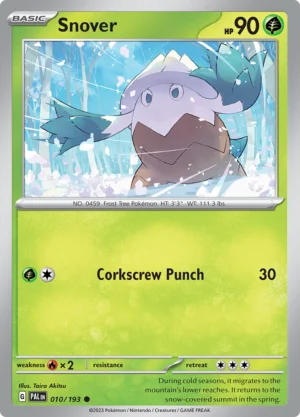 Pokémon TCG SV2: Paldea Evolved 010/193 Snover Common Ungraded