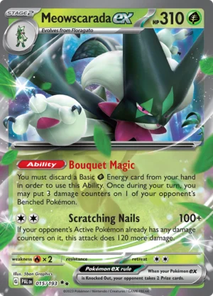 Pokémon TCG SV2: Paldea Evolved 015/193 Meowscarada ex Double Rare Ungraded