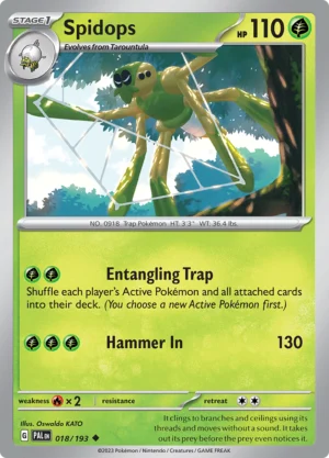 Pokémon TCG SV2: Paldea Evolved 018/193 Spidops Uncommon Ungraded