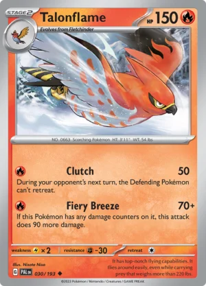 Pokémon TCG SV2: Paldea Evolved 030/193 Talonflame Uncommon Ungraded