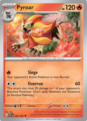 Pokémon TCG SV2: Paldea Evolved 032/193 Pyroar Uncommon Ungraded