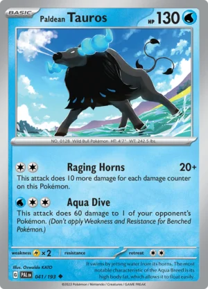Pokémon TCG SV2: Paldea Evolved 041/193 Paldean Tauros Uncommon Ungraded
