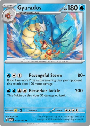 Pokémon TCG SV2: Paldea Evolved 043/193 Gyarados Rare Ungraded