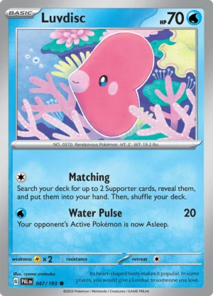Pokémon TCG SV2: Paldea Evolved 047/193 Luvdisc Common Ungraded