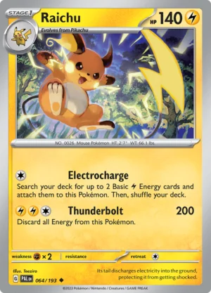 Pokémon TCG SV2: Paldea Evolved 064/193 Raichu Uncommon Ungraded