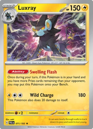 Pokémon TCG SV2: Paldea Evolved 071/193 Luxray Rare Ungraded