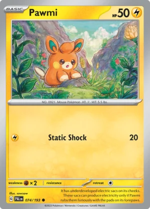 Pokémon TCG SV2: Paldea Evolved 074/193 Pawmi Common Ungraded